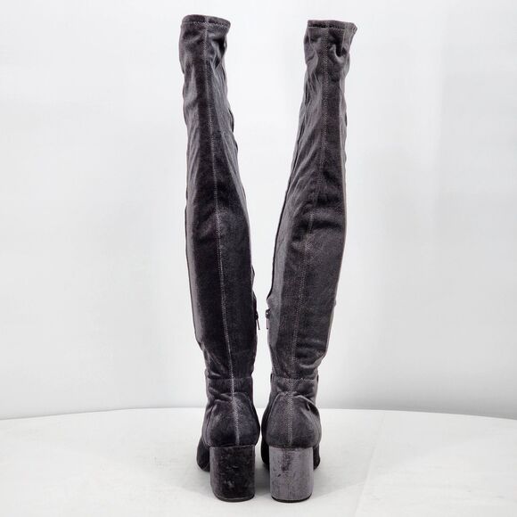 Aldo Belinna Velvet Gray Over The Knee Heeled Boots Size 8.5 - Picture 6 of 9